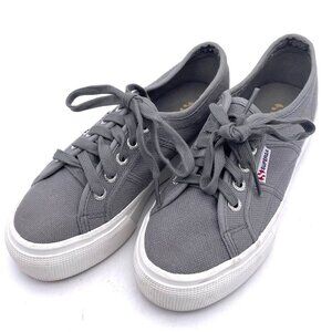 Superga Women's 2790a COTW Platform Heel Fashion Sneaker Lace-Up Gray Size 36
